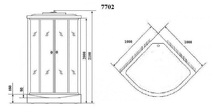Душевая кабина Niagara Luxe NG-7702W 100x100 купить в интернет-магазине Sanbest