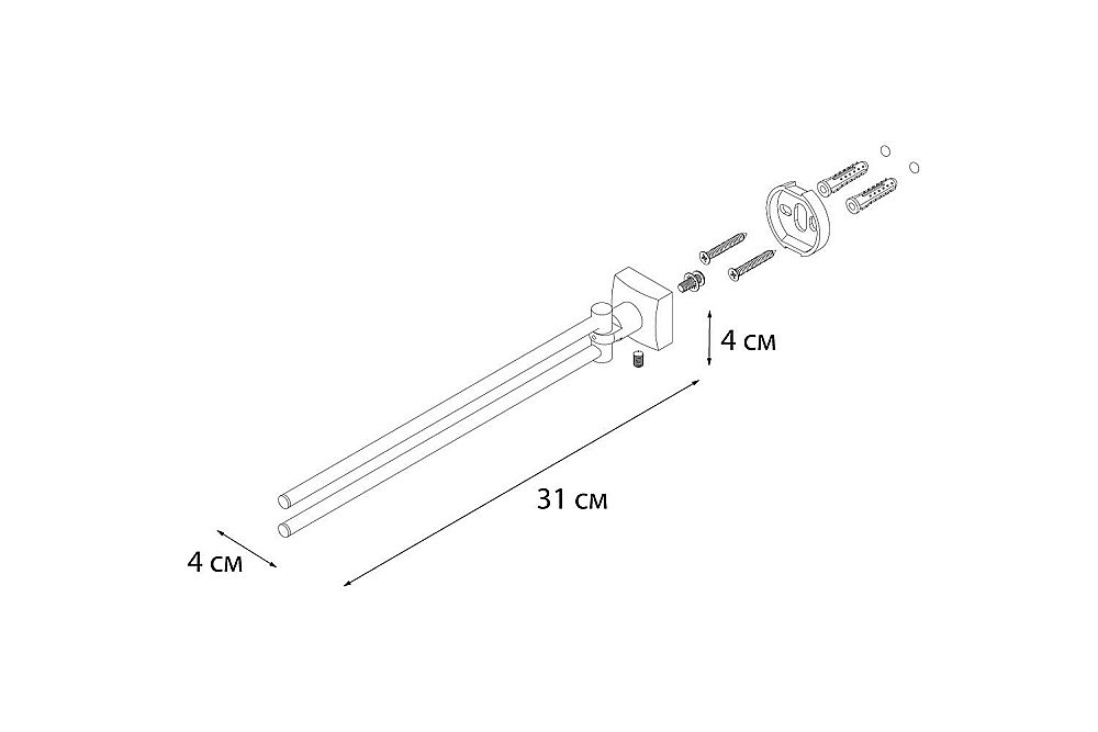 Полотенцедержатель FIXSEN KVADRO FX-61302A купить в интернет-магазине сантехники Sanbest