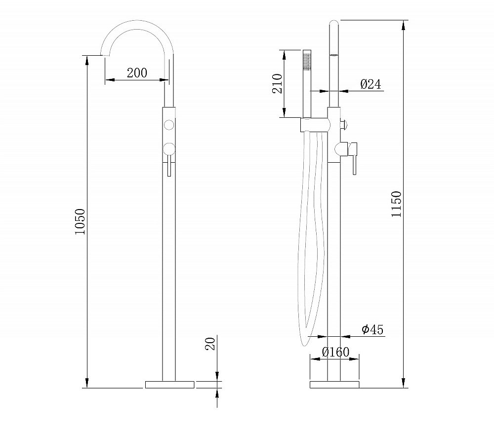 Смеситель для ванны Abber WASSER KREIS AF8115RG розовое золото купить в интернет-магазине сантехники Sanbest