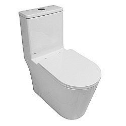 Унитаз моноблок Azario Eagle AZ-80673 белый, безободковый, с крышкой микролифт, слив торнадо купить в интернет-магазине Sanbest