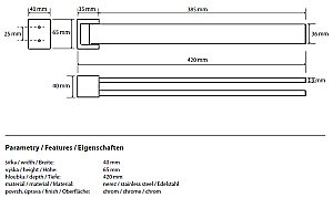 Полотенцедержатель двойной поворотный Bemeta Gamma 145804102 купить в интернет-магазине сантехники Sanbest