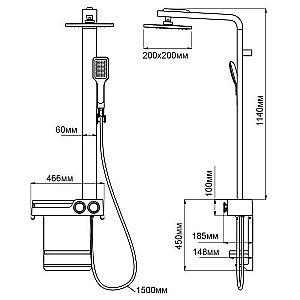 Душевая система Aquanet SF1706LW купить в интернет-магазине сантехники Sanbest
