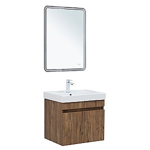 Тумба с раковиной Aquanet Оптима 60 344795+301803 дуб рустикальный для ванной в интернет-магазине Sanbest