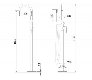 Смеситель для ванны Abber WASSER KREIS AF8115RG розовое золото купить в интернет-магазине сантехники Sanbest
