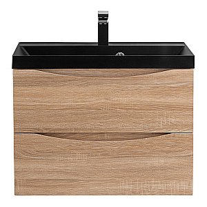 Тумба с раковиной BelBagno MARINO 60 белый дуб/черная раковина для ванной в интернет-магазине Sanbest