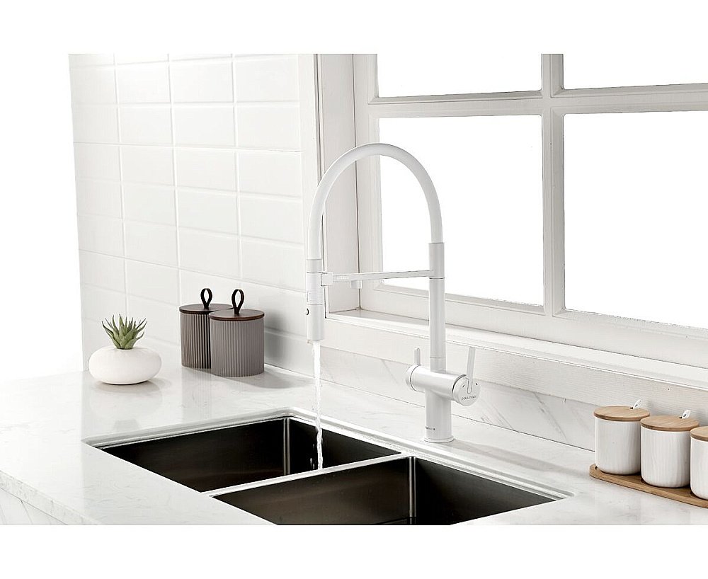 Смеситель для кухни Paulmark Gravity Gr213888-WH белый матовый купить в интернет-магазине сантехники Sanbest