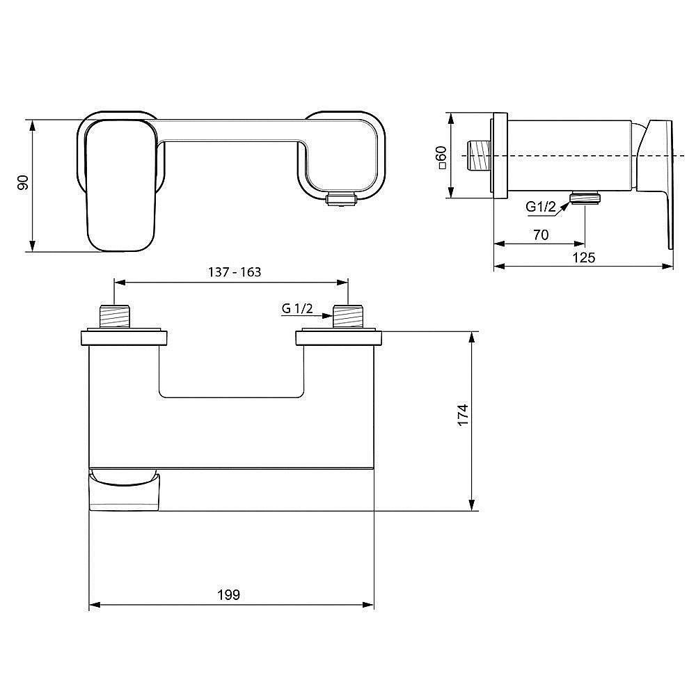 Смеситель для душа Ideal Standard Tonic II A6337AA купить в интернет-магазине сантехники Sanbest