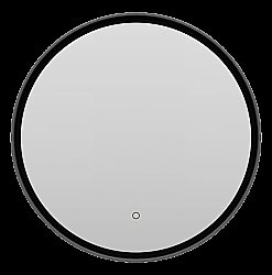 Зеркало с LED-подсветкой Misty PLUTO 60x60 черное в ванную от интернет-магазине сантехники Sanbest
