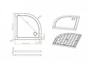 Душевой поддон Cezares TRAY-M-R-35-W 90х90 купить в интернет-магазине Sanbest