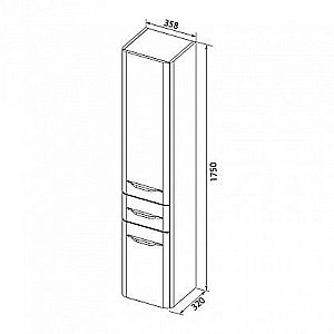 Шкаф-пенал для ванной Aquanet Виченца 36 для ванной в интернет-магазине сантехники Sanbest