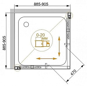 Душевой уголок Cezares Momento 90x90 MOMENTO-A-2-90-C-Cr стекло прозрачное/профиль хром купить в интернет-магазине Sanbest