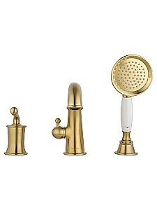 Смеситель на борт ванны WONZON & WOGHAND STEAM, Брашированное золото (WW-88659008-BG) купить в интернет-магазине сантехники Sanbest