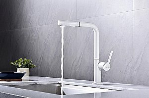 Смеситель для кухни Paulmark Neo Ne214419-WH белый матовый купить в интернет-магазине сантехники Sanbest