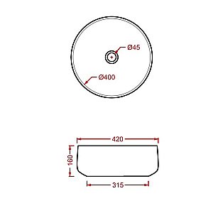 Раковина накладная Artceram Cognac 42 COL001 12 00 Giallo Zinco купить в интернет-магазине Sanbest