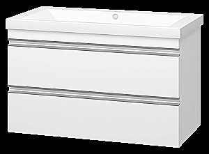 Тумба с раковиной Misty Ингрид - 90 П-Инг-01090-011П2Я белая для ванной в интернет-магазине Sanbest