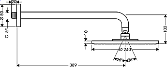 Верхний душ Hansgrohe Raindance AIR 27474000 купить в интернет-магазине сантехники Sanbest