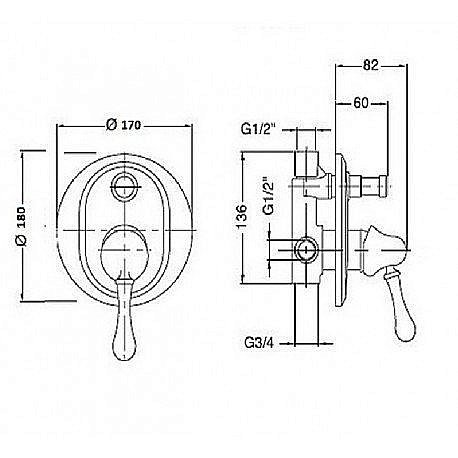 Смеситель для душа Magliezza Collana 50146 бронза купить в интернет-магазине сантехники Sanbest