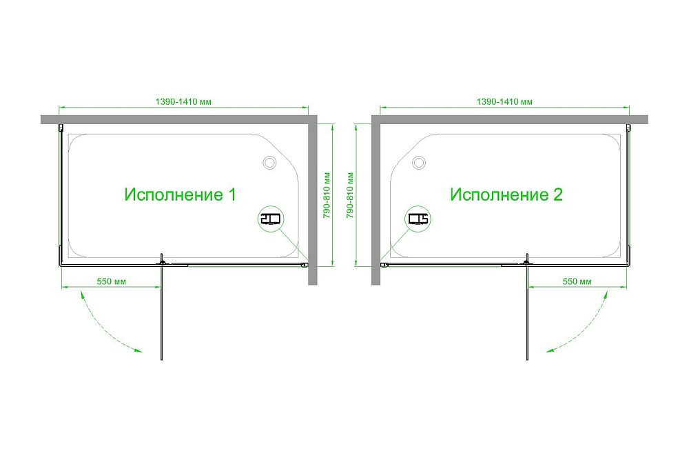 Душевой уголок Royal Bath HPVD RB8140HPVD-C-BL 140х80 матовое стекло/профиль черный купить в интернет-магазине Sanbest