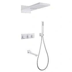 Душевая система ABBER Daheim AF8253W белый матовый купить в интернет-магазине сантехники Sanbest