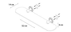 Полка стеклянная FIXSEN ANTIK FX-61103 купить в интернет-магазине сантехники Sanbest