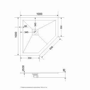 Душевой поддон Grossman STRONG 100x100 серый купить в интернет-магазине Sanbest