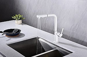 Смеситель для кухни Paulmark Neo Ne214419-WH белый матовый купить в интернет-магазине сантехники Sanbest