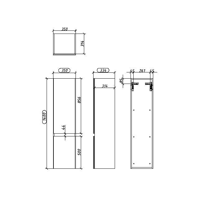 Пенал Caprigo Forte 36150-SF028 35 стилл для ванной в интернет-магазине сантехники Sanbest