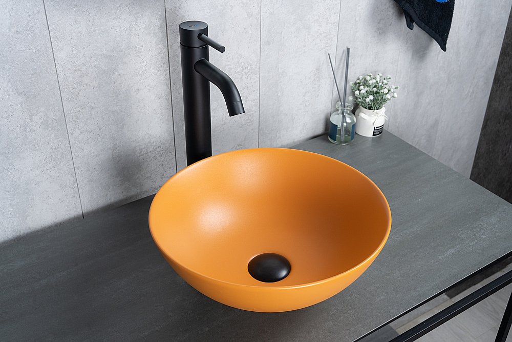 Раковина накладная Gid 9081orm оранжевая матовая купить в интернет-магазине Sanbest