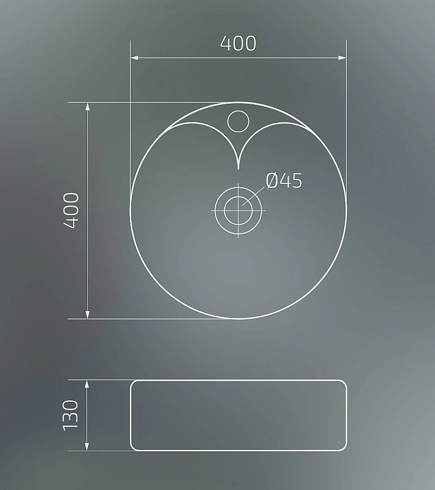 Раковина накладная Gid Esfera 40 N9013 51208 белая купить в интернет-магазине Sanbest