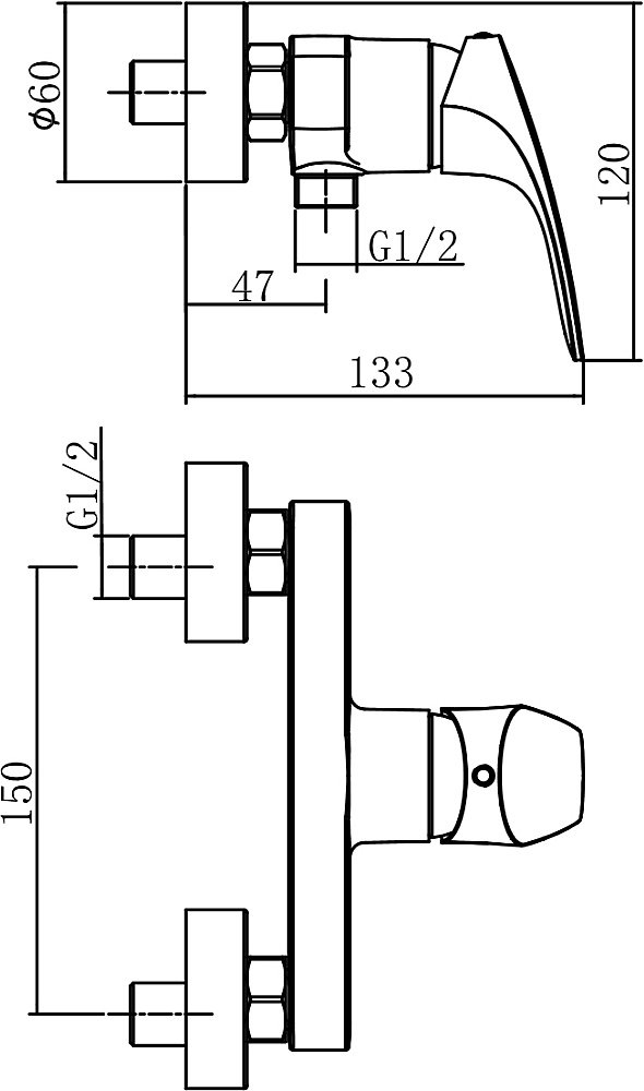 Смеситель для душа Aquanet Static AF330-30C купить в интернет-магазине сантехники Sanbest