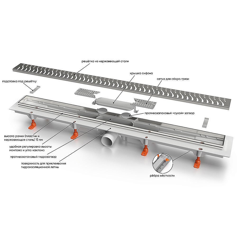 Душевой лоток Veconi Line Black V650LB купить в интернет-магазине Sanbest