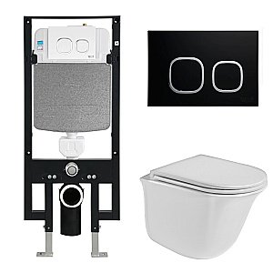 Унитаз с инсталляцией WeltWasser AMBERG 497 + TELBACH 004 GL-WT + AMBERG RD-BL купить в интернет-магазине Sanbest