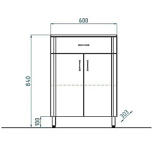 Комод напольный Style Line Эко Стандарт ТН 60 для ванной в интернет-магазине сантехники Sanbest