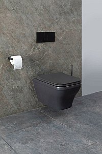 Унитаз подвесной Allen Brau Infinity 2 4.21011.AN антрацит матовый, безободковый купить в интернет-магазине Sanbest