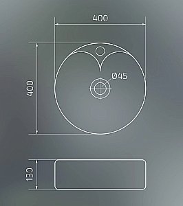 Раковина накладная Gid Esfera 40 N9013 51208 белая купить в интернет-магазине Sanbest