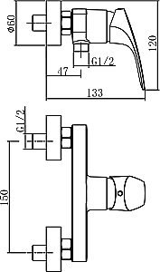 Смеситель для душа Aquanet Static AF330-30C купить в интернет-магазине сантехники Sanbest