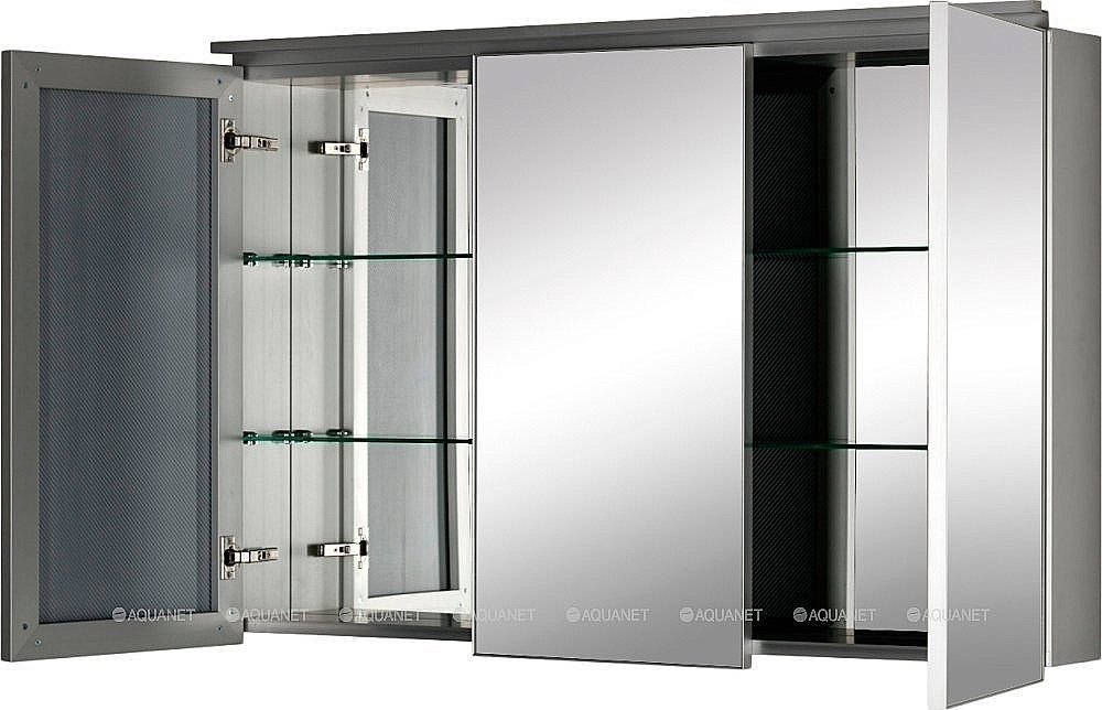 Зеркальный шкаф De Aqua Алюминиум 261755 120 серебро купить в интернет-магазине сантехники Sanbest