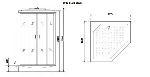 Душевая кабина с сенсором Niagara Premium NG- 6902-01GD BLACK 100x100 купить в интернет-магазине Sanbest