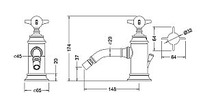 Смеситель для биде Arcade ARC 2013 CHR с ручкой ARC67 CHR купить в интернет-магазине сантехники Sanbest
