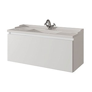 Тумба с раковиной Caprigo Ponza 100 c 1 ящиком белая для ванной в интернет-магазине Sanbest