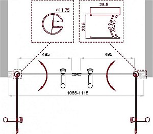 Душевая дверь BelBagno UNO-B-2-110-CH-CR стекло шиншилла/профиль хром купить в интернет-магазине Sanbest