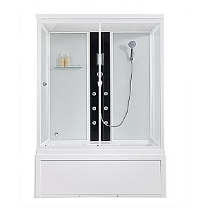Душевая кабина Orans SR-86202W 150х90 стекло прозрачное/профиль белый купить в интернет-магазине Sanbest
