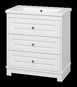 Тумба с раковиной Misty Ларго - 80 П-Лар-07080-01-3Я белая матовая для ванной в интернет-магазине Sanbest