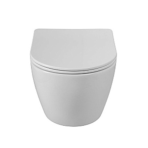 Унитаз подвесной BelBagno Sfera-Tor BB046CH-TOR/SC белый, безободковый, с крышкой микролифт, слив-торнадо купить в интернет-магазине Sanbest