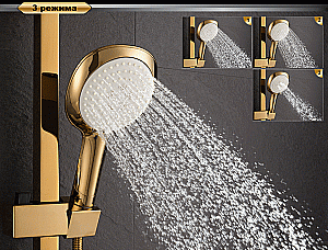 Душевая система D&K Berlin Tourto DA1433703A01 золото купить в интернет-магазине сантехники Sanbest