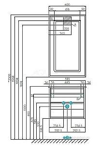 Тумба с раковиной Акватон Римини 60 белая глянцевая для ванной в интернет-магазине Sanbest
