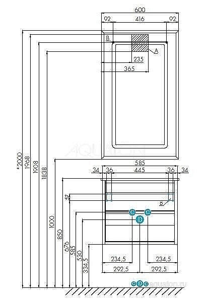 Тумба с раковиной Акватон Римини 60 белая глянцевая для ванной в интернет-магазине Sanbest