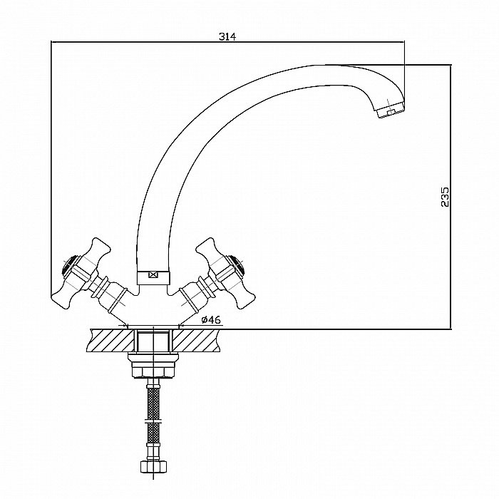 Смеситель для кухни Agger Retro-X A1700200 хром купить в интернет-магазине сантехники Sanbest
