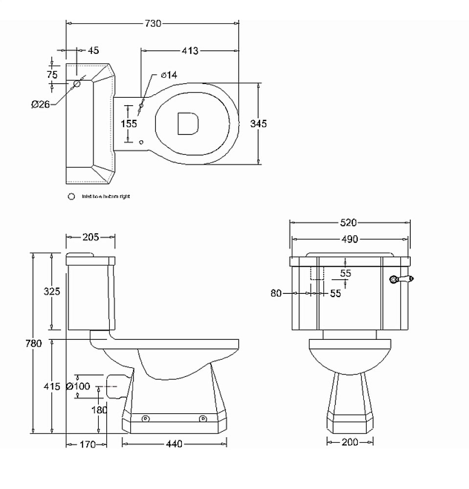 Унитаз напольный Burlington P5 + C1 WAL с бачком купить в интернет-магазине Sanbest