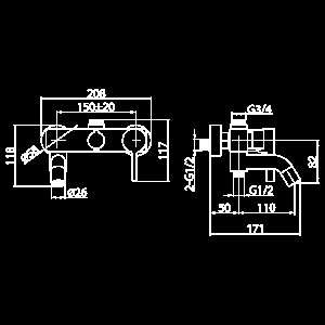 Душевая система Elghansa 2330524-2C (Set-29) хром купить в интернет-магазине сантехники Sanbest